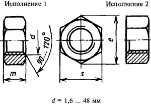 Чертеж, гайка, ГОСТ 5915-70